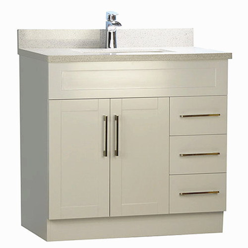Wendy 42 Inch Grey Vanity with Stone Top Vanity Depot