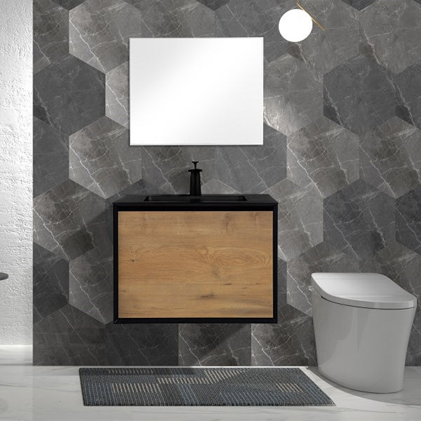 Thumbnail: Felix 30 Inch Wall Mount Bathroom Vanity in F. Oak Color