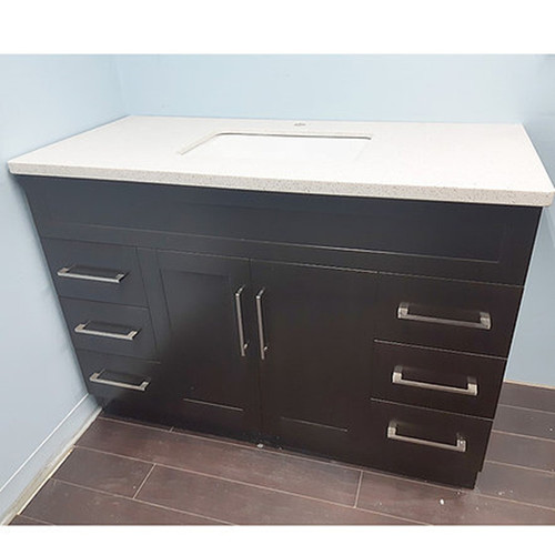 Wendy 48 Inch Espresso Color Vanity with Stone Top Vanity Depot