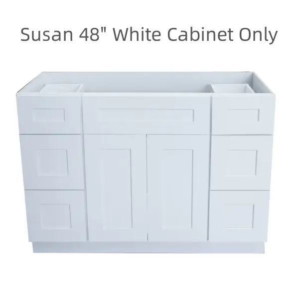 Susan 48 Inch Bathroom Vanity with Pure White Quartz Top