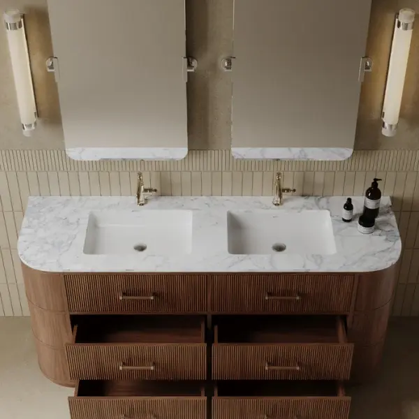 Thumbnail: BMC 1800SR 71 Inch Vanity in Fluted Walnut Oak Veneer