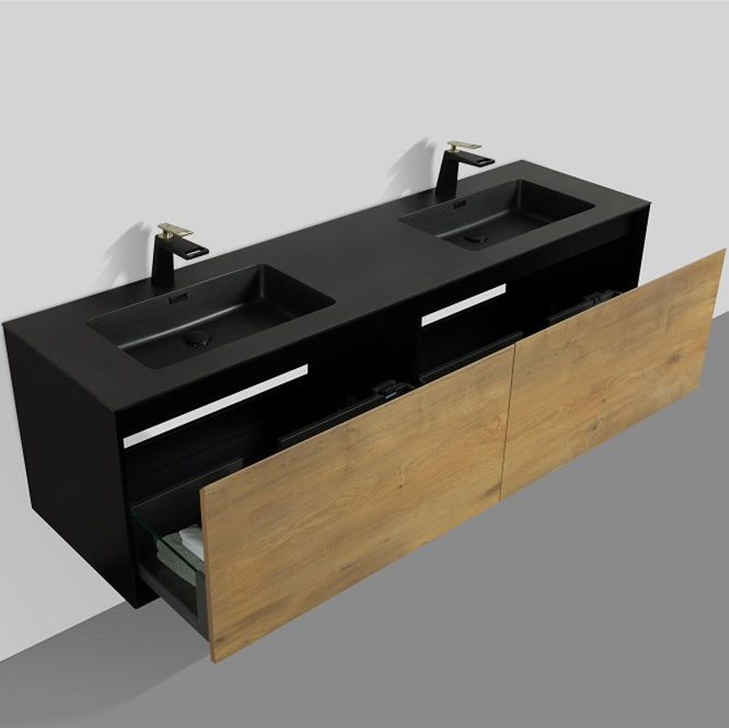 Thumbnail: Felix 59 Inch Double Sink Wall Mount Bathroom Vanity