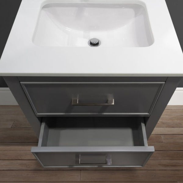Thumbnail: BMC 418-24 - 24" Single Sink Bathroom Vanity with Open Shelf, Various Colors
