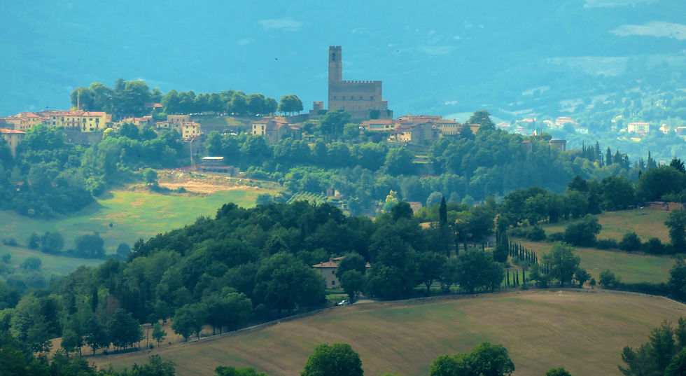 The castle at Poppi taken from Bibbiena
