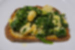 spinach, shrimp & preserved lemon bruschetta
