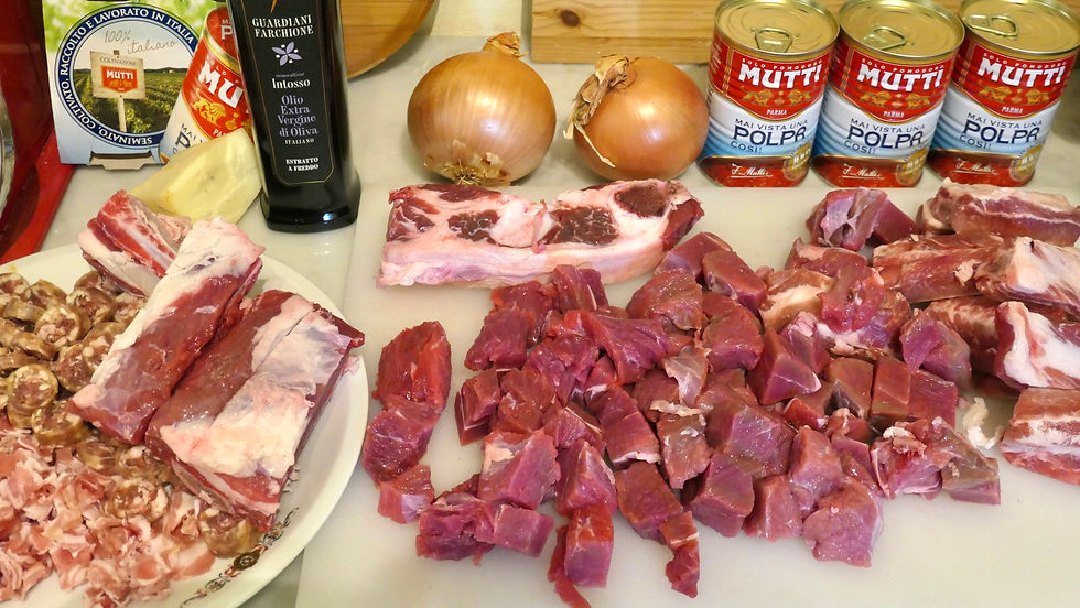 Ingredients for Ragù Napoletano
