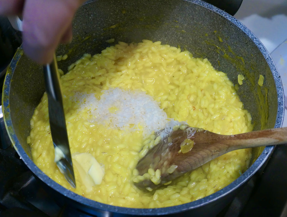 mantecatura for a risotto allo zafferano