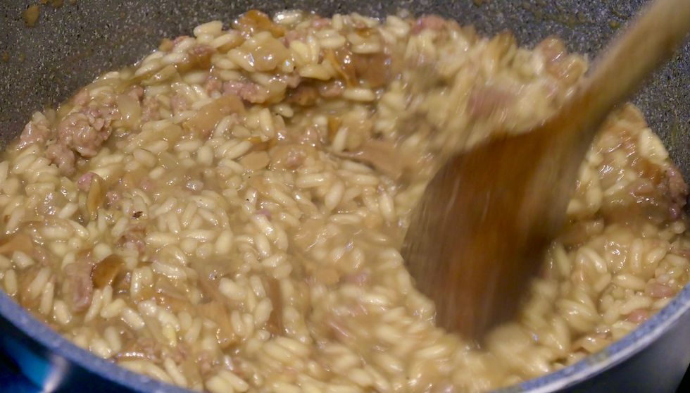 Risotto funghi porcini e salsiccia