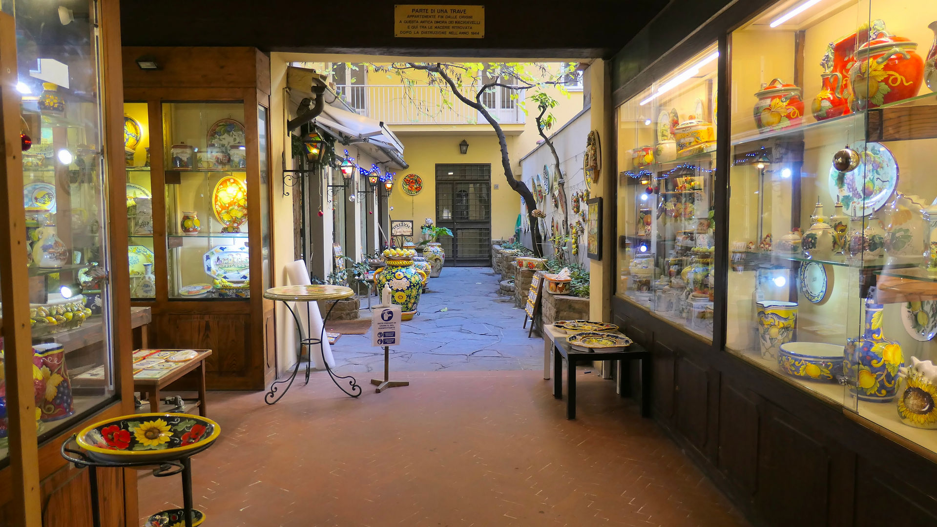 arcade of shops in florence