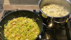 Orecchiette with cabbage and pancetta