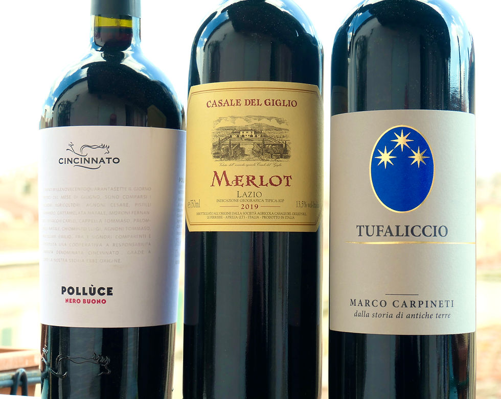 bottles of Cincinnato Polluce and Marco Carpineti Tufaliccio