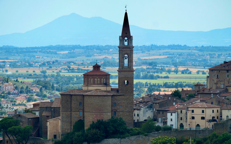The Valdichiana and Monte Amiata in the distance