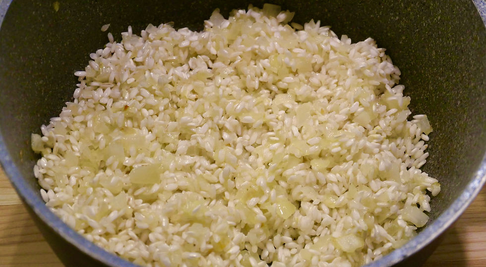 a risotto after the tostatura