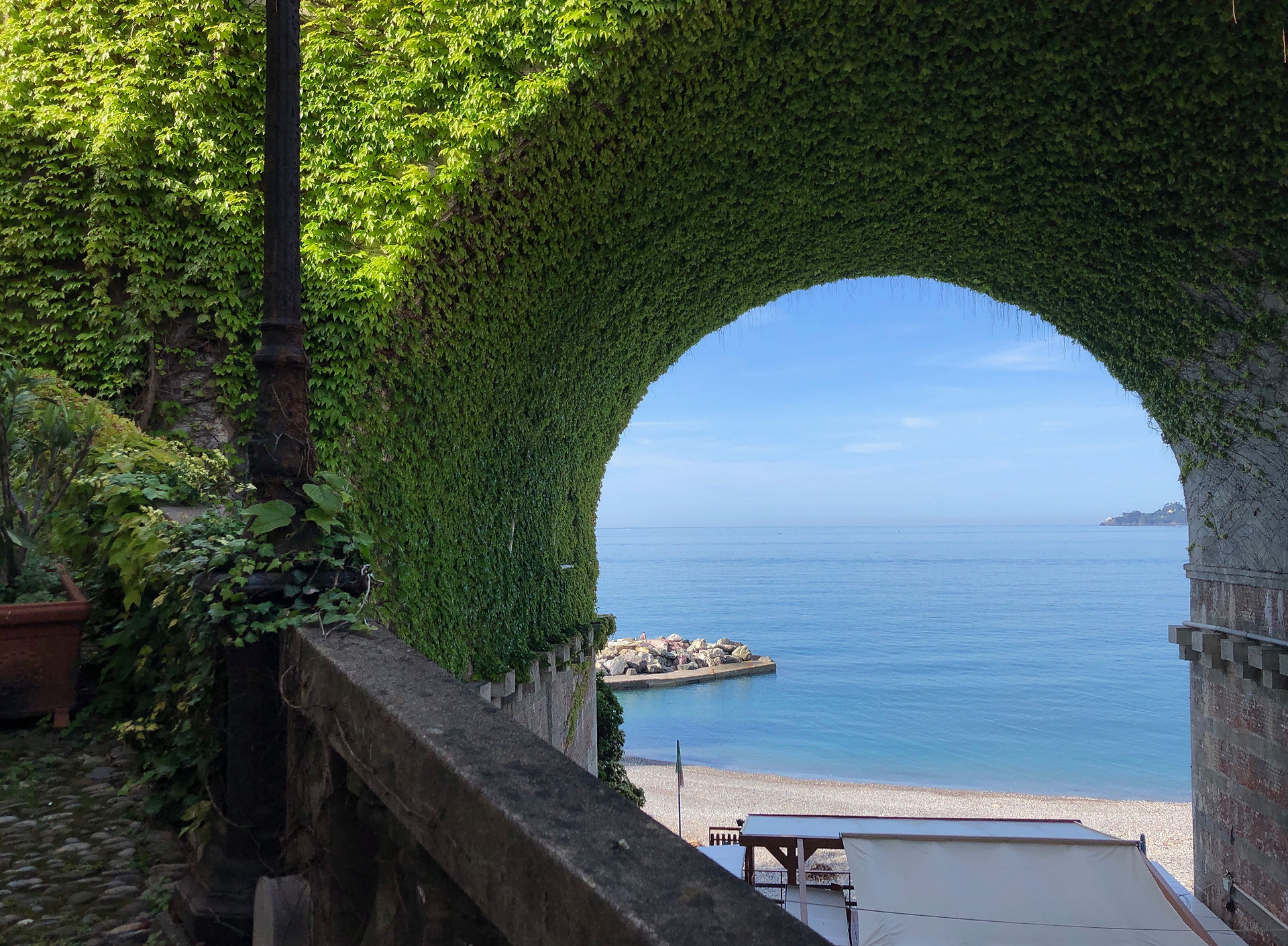 path down to the beach in Zoagli, Liguria