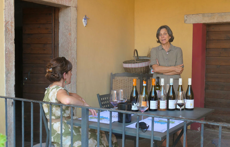 Matilde Poggi conducting a wine tasting at Le Fraghe in Bardolino