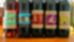 the range of wine bottles at la Torre alle Tolfe