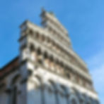 facade of church in piazza san michele in Lucca
