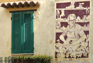 street art in Casoli, Tuscany