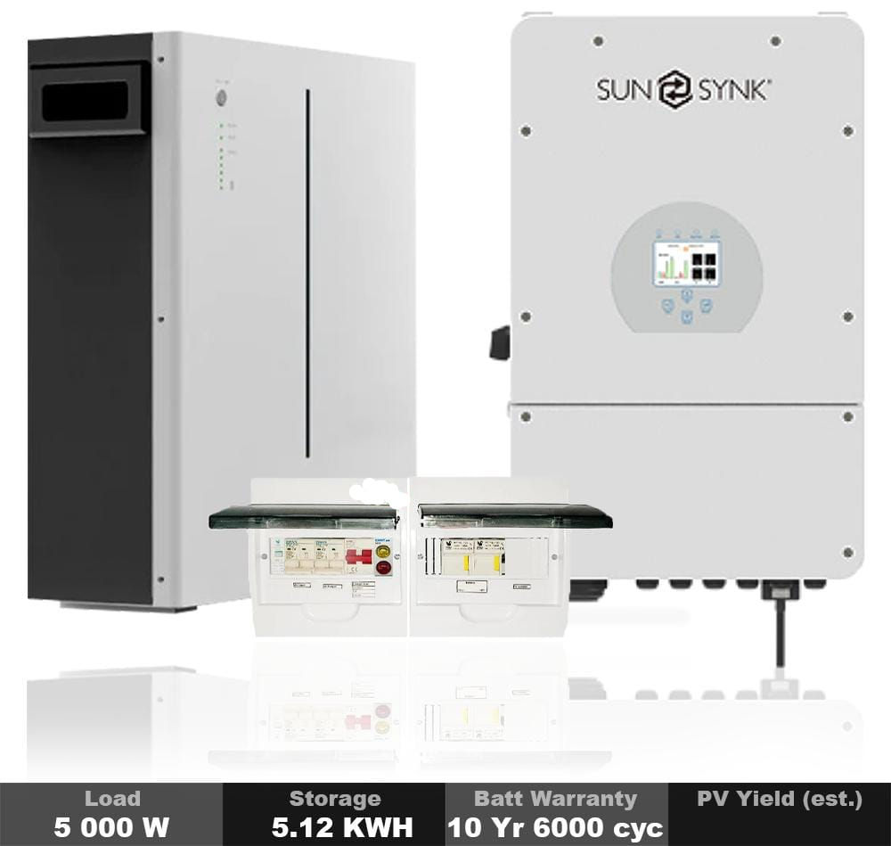 Sunsynk 5kW Hybrid Inverter With 5.32kWh Lithium LifePo4 Battery 10 Year Warrant