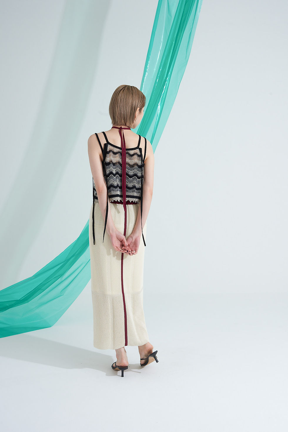Thumbnail: Sazanami Lace Camisole - Black【6th】