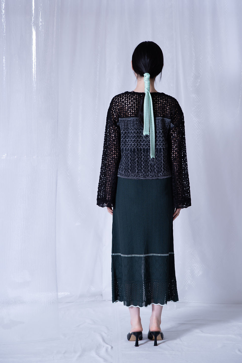サムネイル： Wave Jacquard Cardigan - Black【5th】