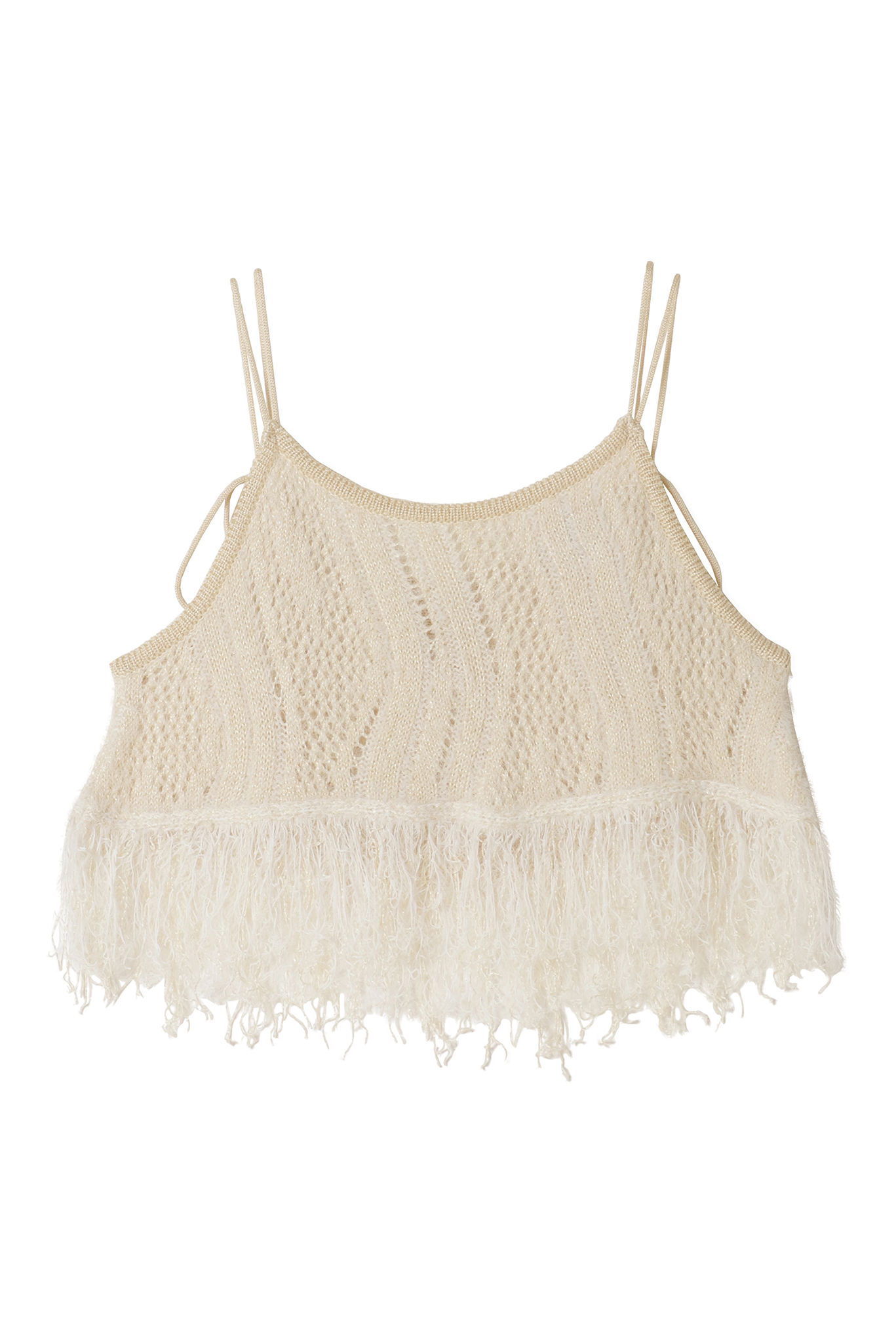 Incense Smoke Knitted Camisole -White 【4th】