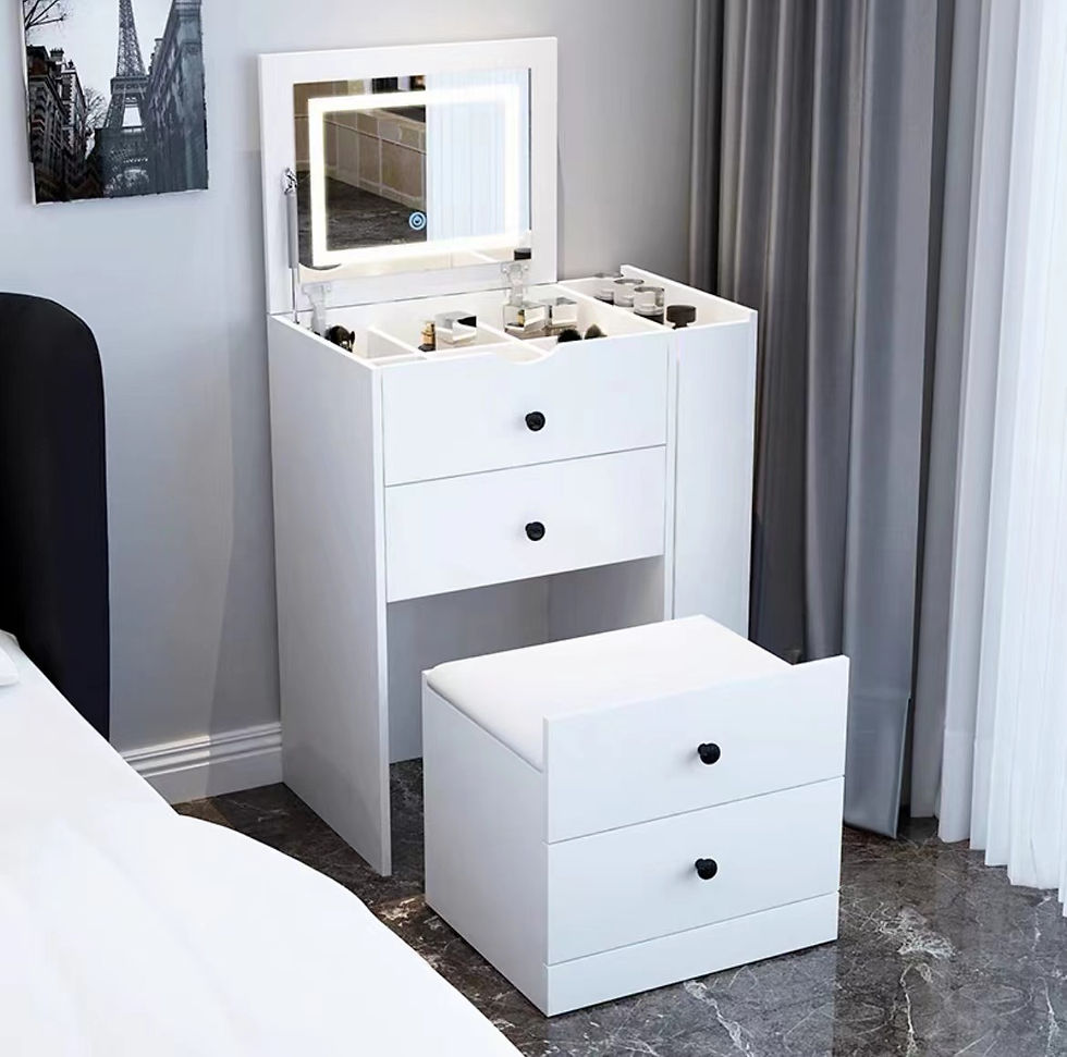 縮圖：小戶型翻蓋簡約梳妝台/加收納櫃/加燈  *包運費固定尺寸