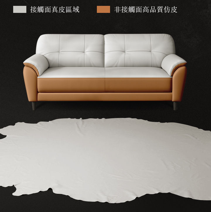 縮圖：頭層牛皮沙發 雙/三人位 小戶型必備 *包運費固定尺寸
