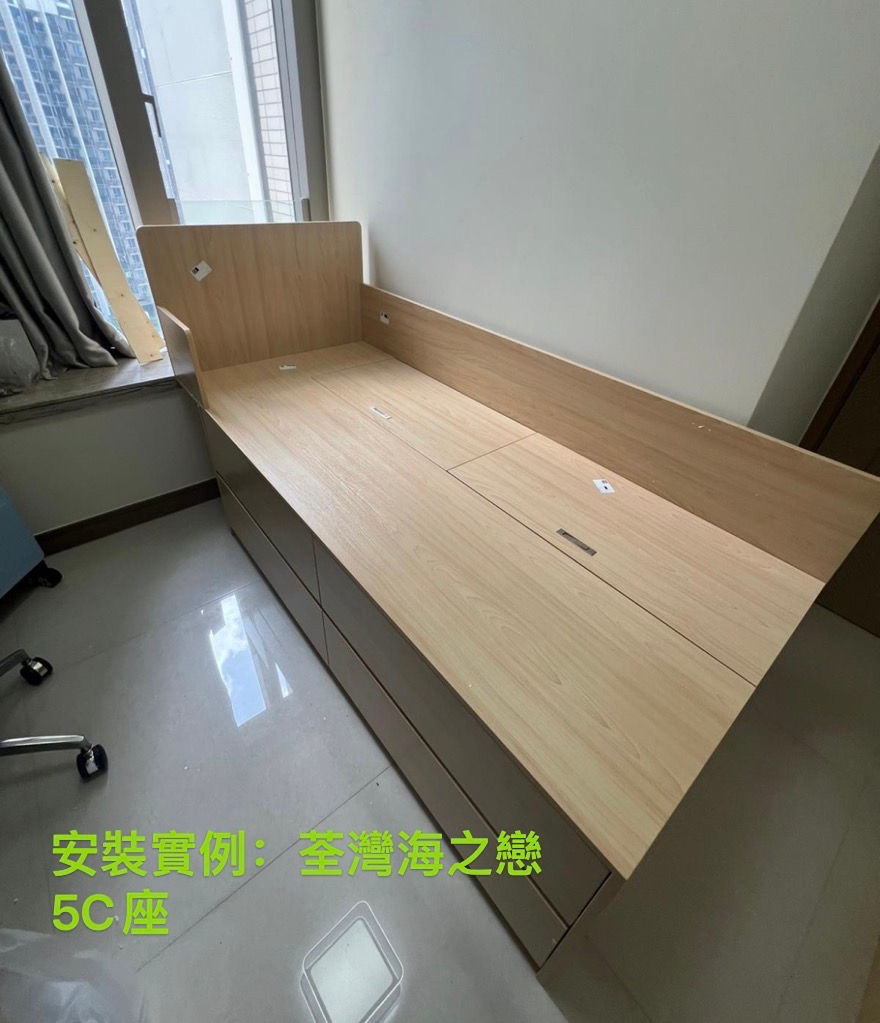 縮圖：窗台儲物床 揭板床 櫃桶床   任何款式同尺寸可定做 （包運費）