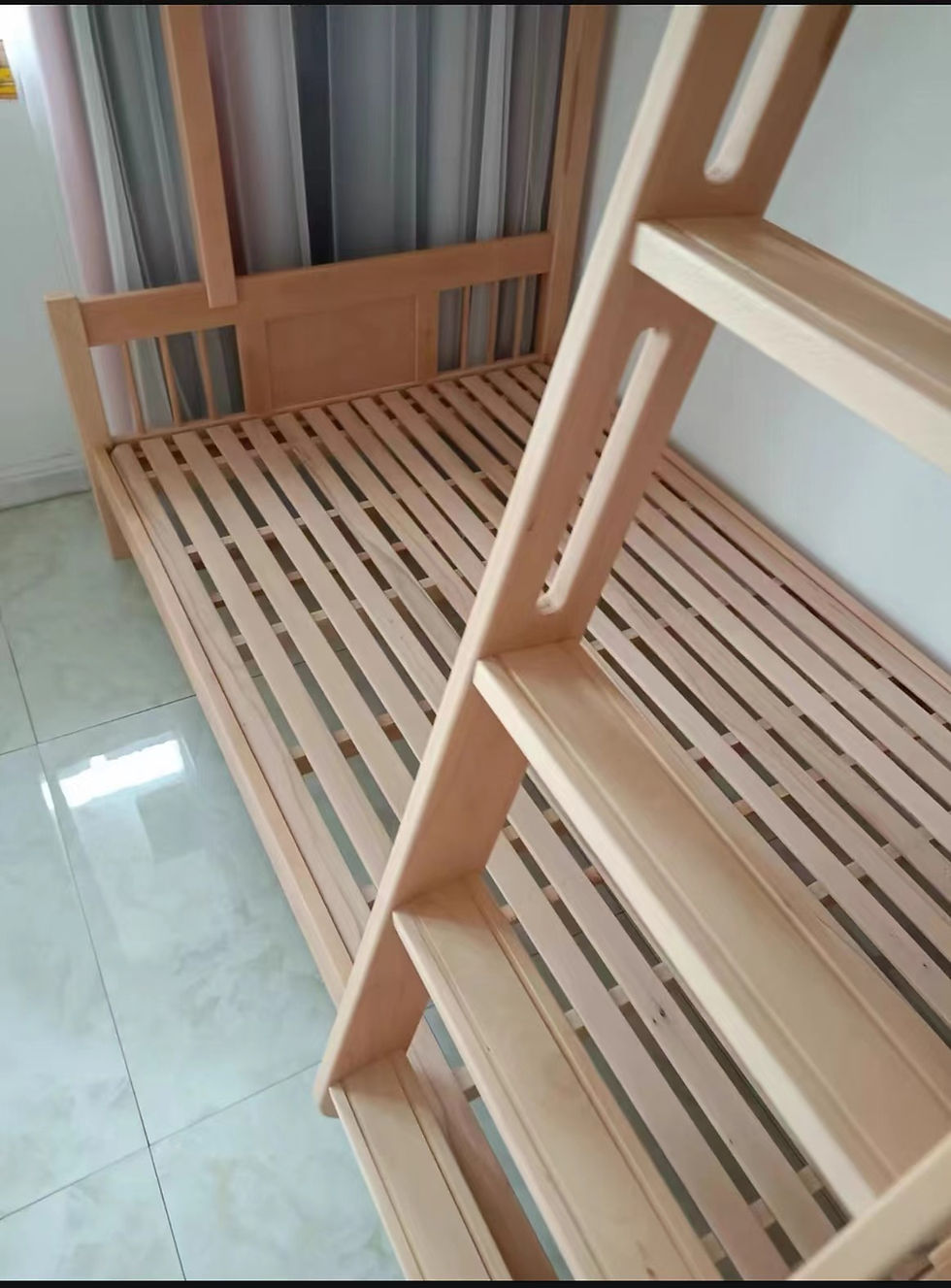 縮圖：櫸木高架雙層床 bed133 *包運費尺寸可訂製(約12至16日送到)(需要自己組裝)