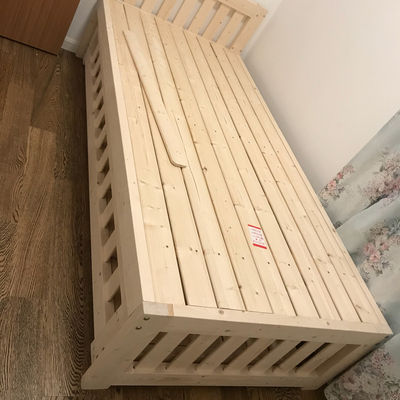 縮圖：簡約實木床 可加移動拖床 bed038*包運費可訂做