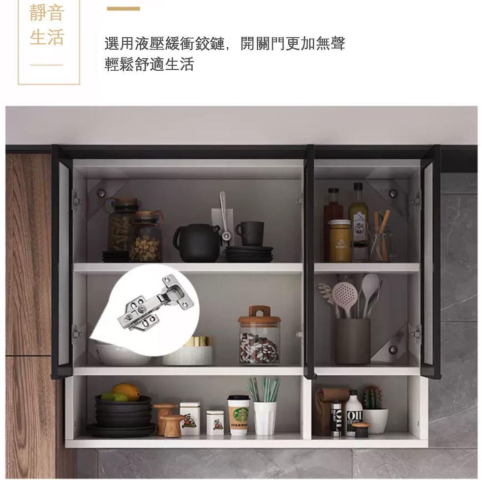 縮圖：廚房亞克力高光吊櫃 兩門/三門/四門 *歡迎提供尺寸可訂造