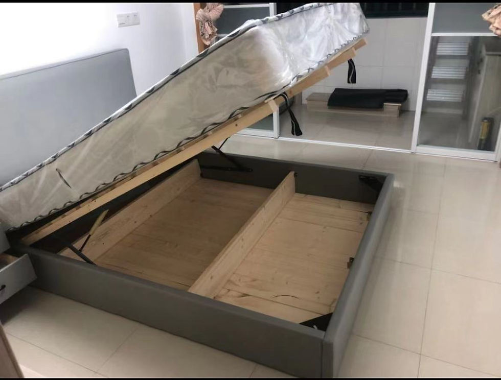 縮圖：帶床頭油壓儲物高箱皮床 尺寸可定做*包運費可訂做