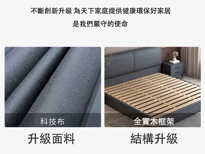 縮圖：帶床頭油壓儲物高箱皮床 尺寸可定做*包運費可訂做