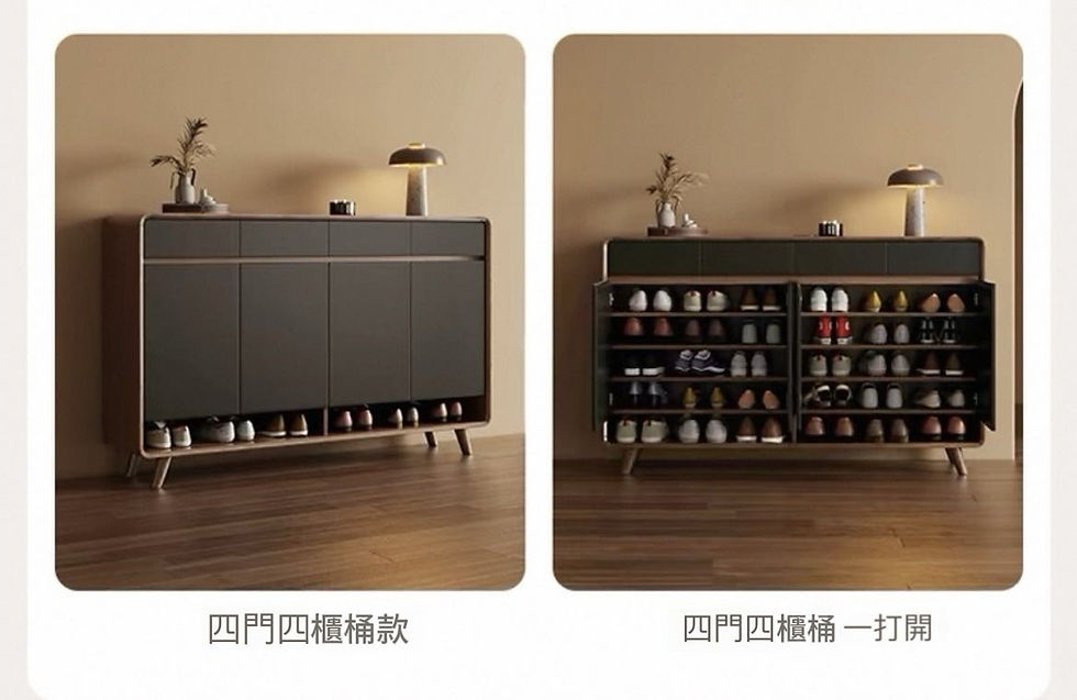 縮圖：(包運費) 胡桃套灰色  原木鞋櫃 闊80/100/120/140/160 *包運費固定尺寸