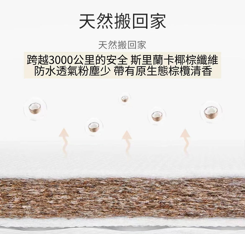縮圖：11CM厚 全年齡可用 椰棕+乳膠床褥 軟硬兩用 可訂造尺寸
