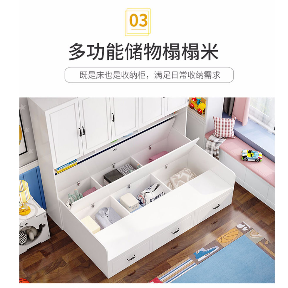 縮圖：顆粒板/實木生態板可選 3尺/4尺/5尺 可選床下結構*精選包運費可訂做尺寸衣櫃床