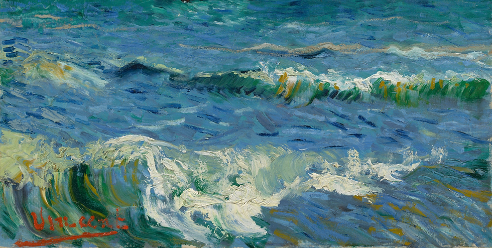 Recorte do quadro: Paisagem marinha perto de Les Saintes-Maries-de-la-Mer, Van Gogh