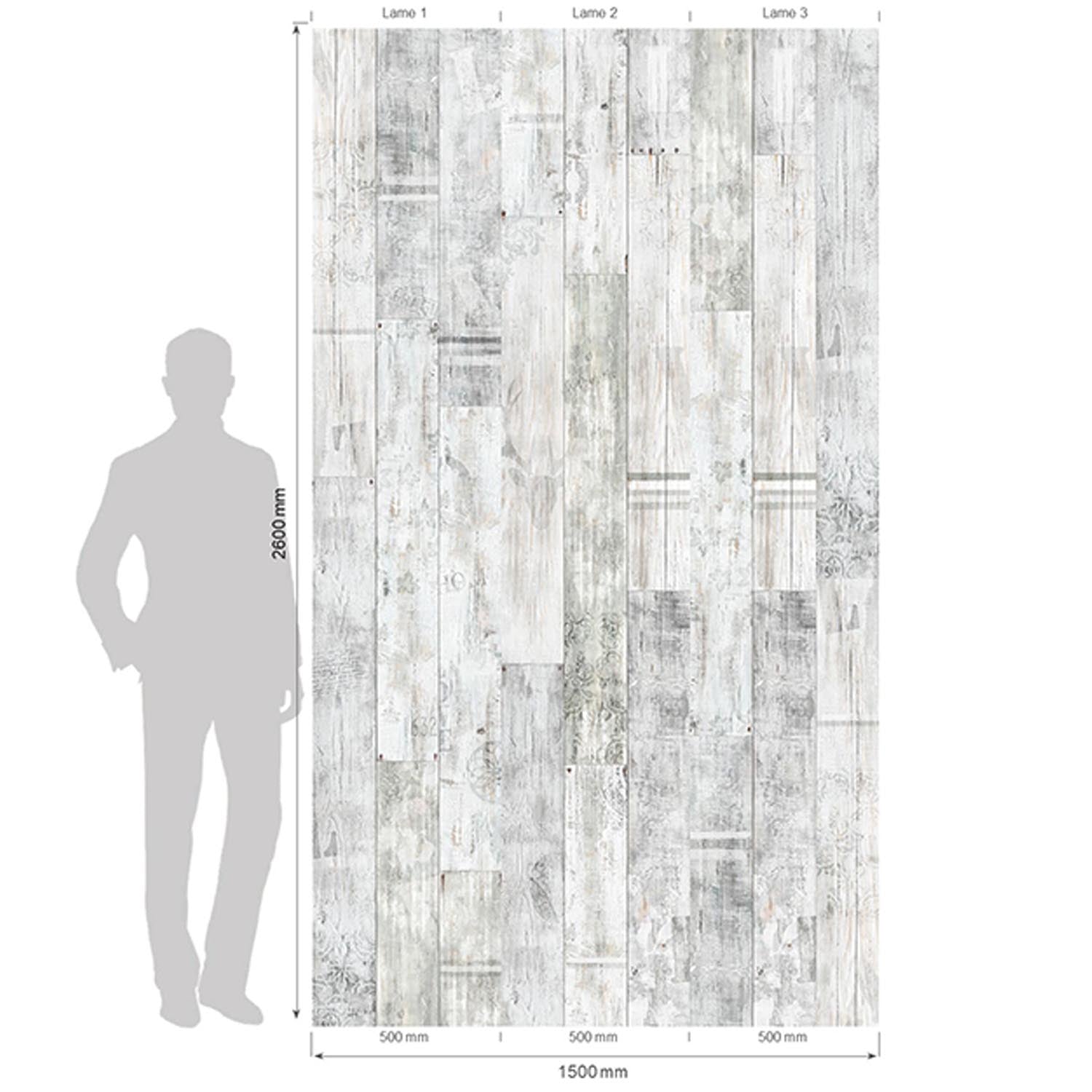 Painel de Parede Madeira Rústica Branco Gráfico – Grosfillex