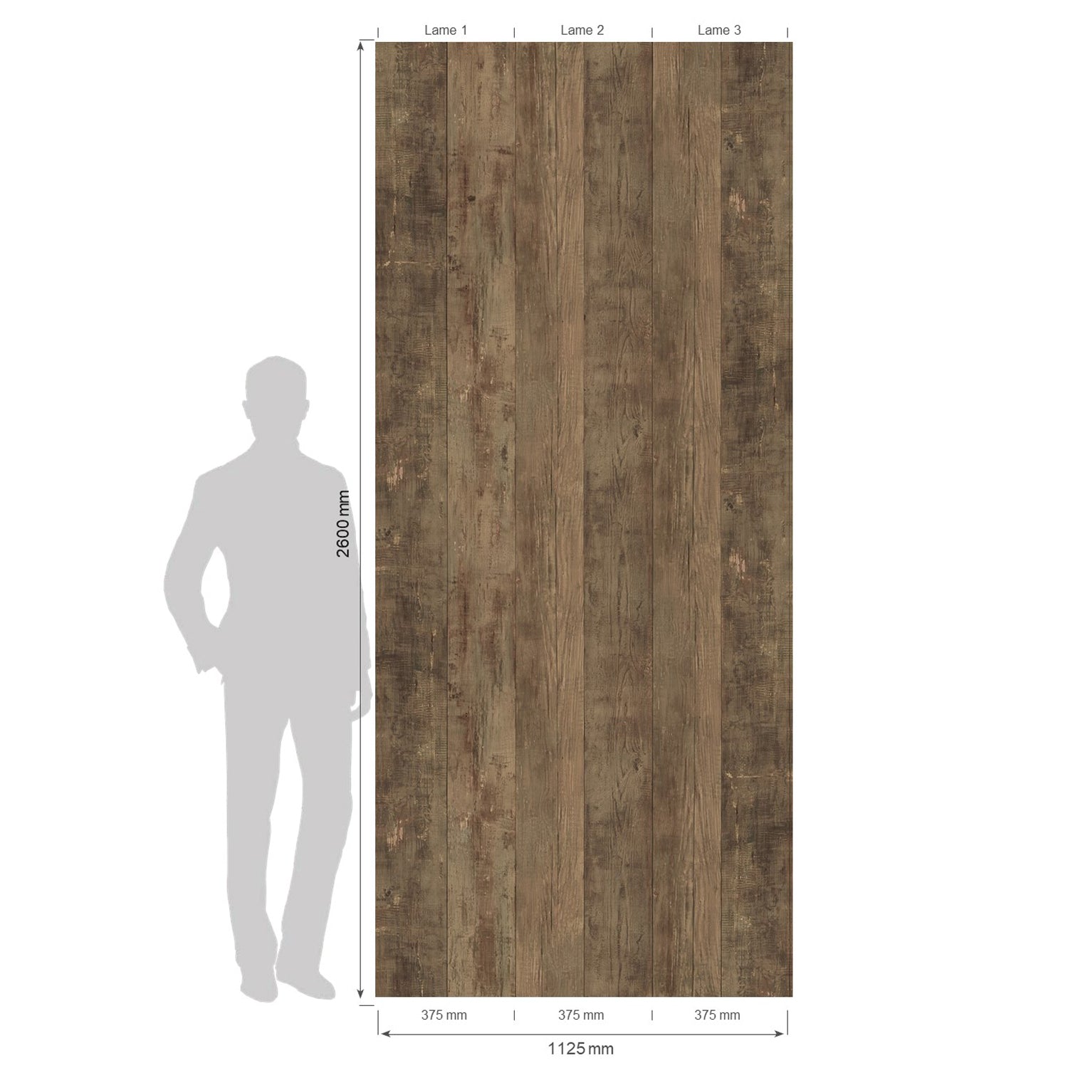 Painel de Parede Madeira Rústica Castanho – Grosfillex