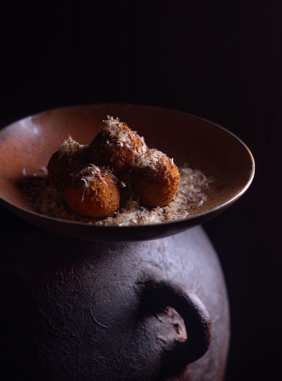 Truffle mushroom arancini at She’s Here Gurgaon, reflecting the restaurant’s Wafu-style modern Japanese cuisine