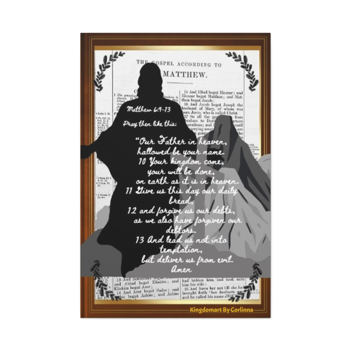 Matthew 6:9-13 silhouette Jesus 