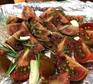Tomate tigre confitado