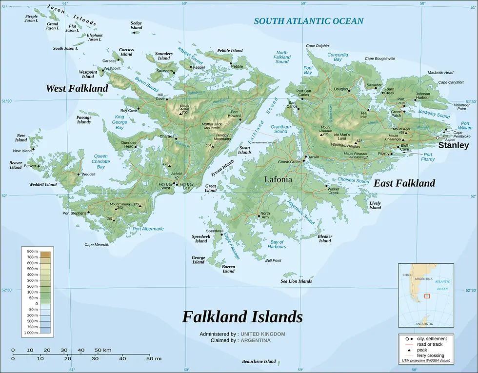 Map of the Falkland Islands
