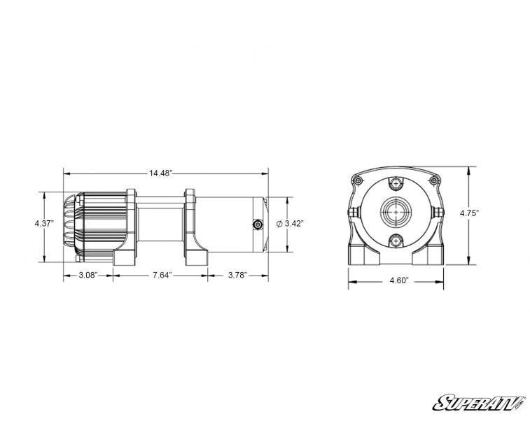 Thumbnail: SUPER ATV 4500 Lb. Black Ops UTV/ATV Synthetic Rope Winch