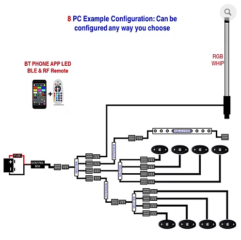 Thumbnail: INFINITE OFFROAD - RGB+W Color Change Rock Light Kit