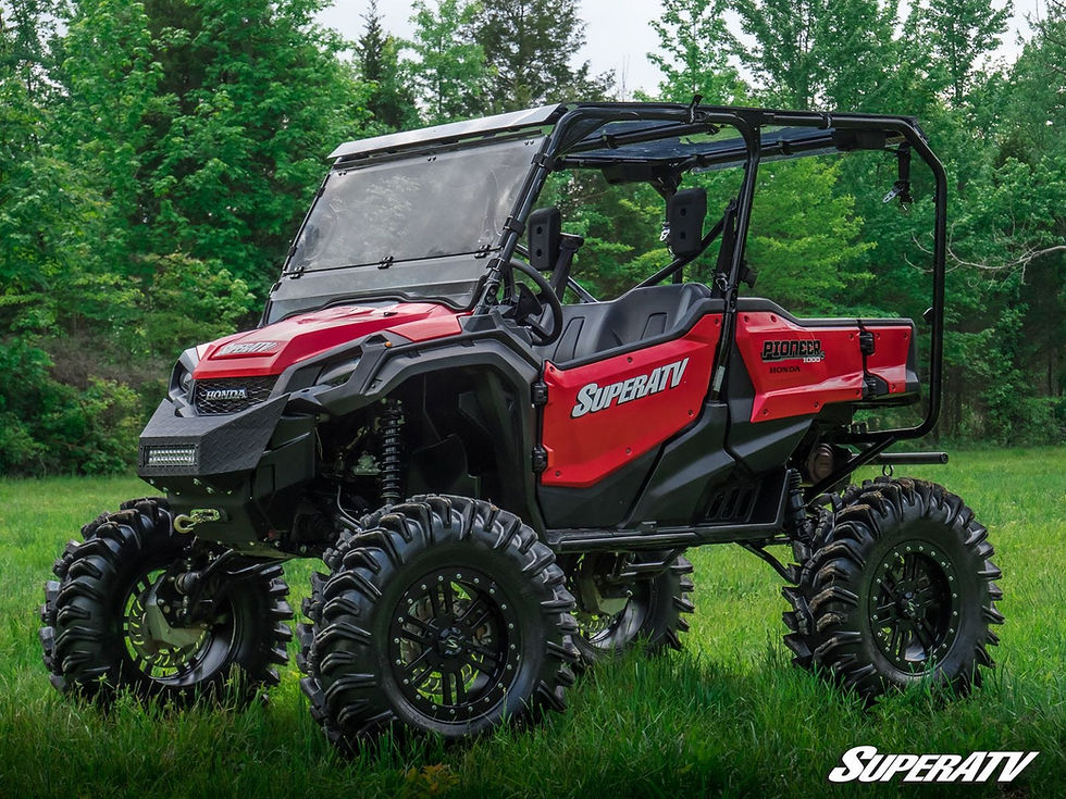 Thumbnail: SUPERATV Honda Pioneer 1000 SCRATCH RESISTANT FLIP DOWN WINDSHIELD