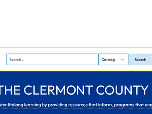 Screenshot of the main navigation of the Clermont County Public Library website