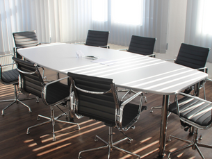 Meeting room with table and chairs