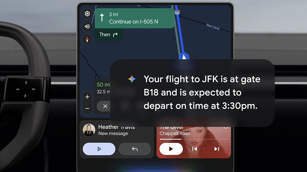 Google 将 Gemini 车载个性化功能引入 Android Auto
